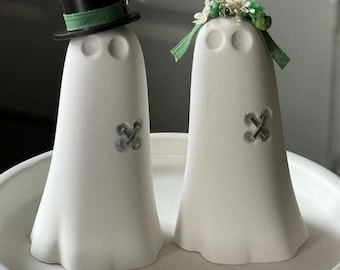 Cross your heart ghosts - Custom wedding toppers ghosts - handmade ghost - bride & groom, bride and bride, groom and groom