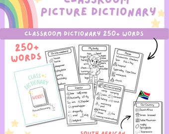 Diccionario ilustrado / Más de 250 palabras de vocabulario imprimibles (descarga en PDF)