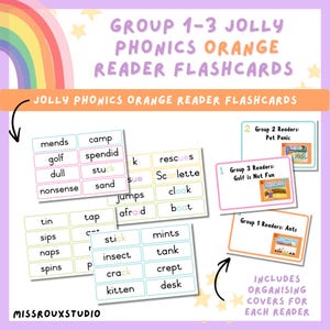 Jolly Phonics Orange Reader Lernkarten – Gruppen 1-3 Wortkarten (PDF Download)