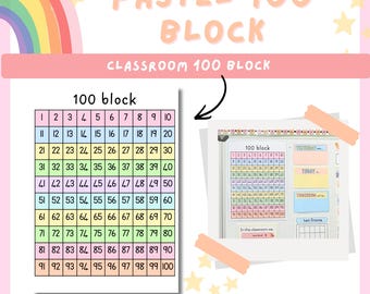 Pastel Classroom 100 Chart Poster | Printable Hundred Number Grid Decor ...