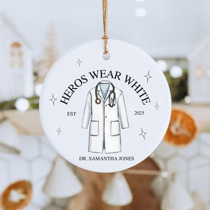 White Coat Ceremony Ornament,Custom White Coat Party Gift,Personalized Med School Acceptance Gift Future Doctor, Gift for Him Gift for Her