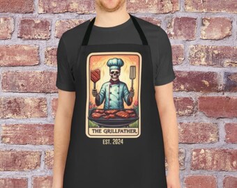 Custom Grill Chef Apron,Personalized Apron For Men,Custom Grilling Apron,Fathers Day Gift,Gift For Husband,Barbeque Party Gift,Gift For Him
