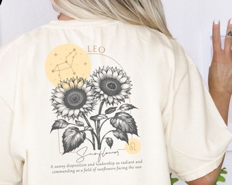 Leo Zodiac Comfort Colors T-Shirt,Leo Zodiac Gift,Astrology Tee,Celestial Shirt,Zodiac Birthday Gift,Witchy Clothes,Cottagecore Shirt,Zodiac