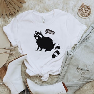 Raccoon Meow Shirt, Raccoon Shirt, Humorous Raccoon Tee, Cute Animal Gift, Racoon Gifts, Trash Panda Shirt,Funny Raccoon Shirt,Trashcore Tee