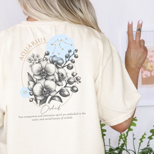 Aquarius Zodiac Comfort Colors T-Shirt,Aquarius Zodiac Gift,Astrology Tee,Celestial Tee,Zodiac Birthday Gift,Witchy Clothes,Cottagecore Tee