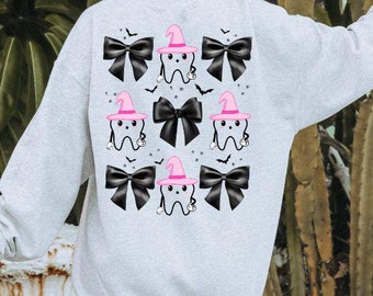 Custom Halloween Dentist Sweatshirt,Cute Hygienist Gift,Halloween Dental Office Crewneck,Spooky Dentist Sweatshirt,Funny Dental Student Gift