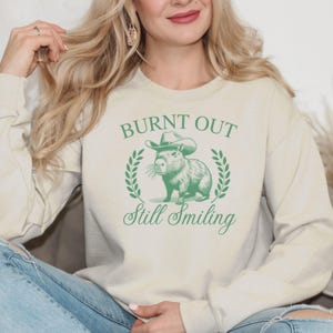Sarcastic Exhausted Sweatshirt, Funny Gift for Women, Sassy Crewneck, Cozy Hoodie,Cute Hilarious Shirt,Spicy Bold,Best Friend Gift,Mom Gift