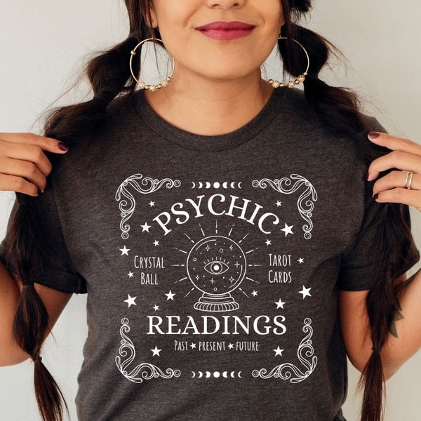 Phychic Reading Halloween Shirt, Fortune Teller Shirt, Crystal Ball Shirt, Halloween Shirt, Mystical Hand Shirt,Goth Shirt, Goblincore Tee