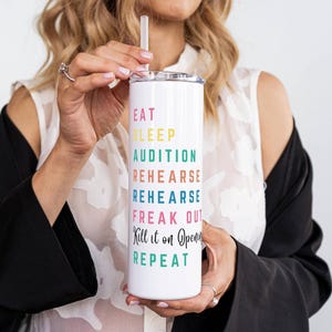 Theater Tumbler, Opening Night Gift, Stage Mom Tumbler Glass, Actor Mug,Actress Gift, Musical Theater Glass, Cast Gift,Audition Gift Cup