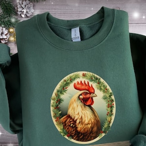 Vintage Chicken Christmas Sweatshirt,Christmas Chicken Sweater,Ugly Christmas Sweater,Chicken Sweatshirt,Chicken Lover Shirt,Chicken Farmer