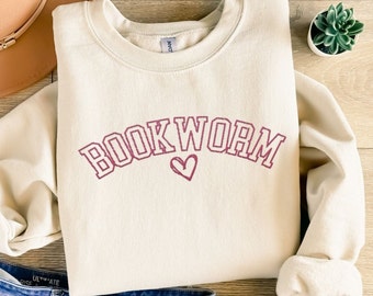 Embroidered Sweatshirt,Custom Embroidery Crewneck,Book Lover Sweatshirt, Gift for Librarian, Reading Shirt, Teacher Sweater,Reading Lover