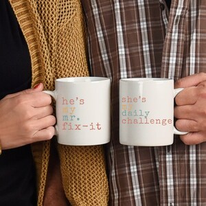 Funny Couples Mug Set, Matching His and Hers Mugs, Gift for Him and Her, Anniversary Gift, Wedding Gift, Custom Coffee Mugs, Valentines Gift