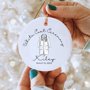 White Coat Ceremony Ornament,Custom White Coat Party Gift,Personalized Med School Acceptance Gift Future Doctor, Gift for Him Gift for Her