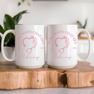 White Coat Ceremony Custom Mug, Future Doctor Gift, Medical Student Cup, Match Day Gift, Graduation Mug, Med School Gift, Nurse, Dentist, PA