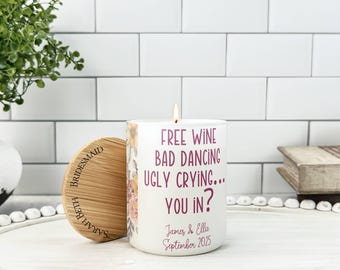 Bridesmaid Candle, Custom Bridesmaid Proposal Gift, Maid of Honor Proposal, Bridal Party Gift, Funny Wedding Party Gift, Wedding Soy Candle