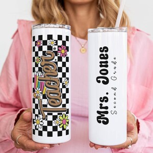 Personalized Teacher Tumbler, 20oz Teacher Cup, Teacher Gift, Teacher Appreciation, Custom Name Tumbler, End of Year, Back to School Gift