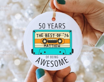 50th Birthday Custom Ornament,Vintage 1975 Gift,50th Birthday Gift For Women,50th Birthday Gift For Men,50th Birthday Party,Friend Birthday