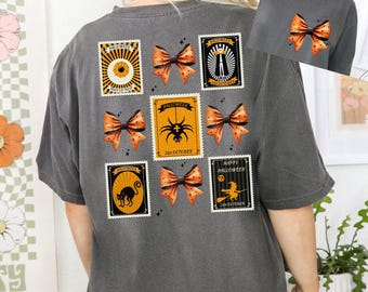 Witchy Halloween Comfort Colors Tee, Spooky Season Shirt, Halloween Bow Shirt, Spooky  T-shirt, Retro Halloween Shirt, Funny Halloween Gift
