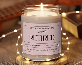 Funny Retirement Candle Gift, 100% Soy Wax, Custom Retirement Gift for Coworker
