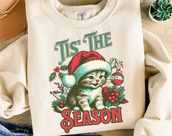 Meowy Christmas Shirt, Cat Christmas Sweatshirt, Cat Lover Xmas T-Shirt, Christmas Cat Mom Sweater, Catmas Gift For New Year, Xmas Crewneck