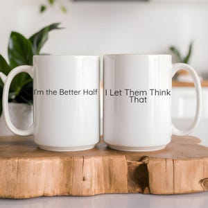 Funny Couples Mug Set, Matching His and Hers Mugs, Gift for Him and Her, Anniversary Gift, Wedding Gift, Custom Coffee Mugs, Valentines Gift