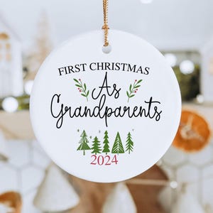 First Christmas As Grandparents Ornament, New Grandparent Gift, Grandparents Christmas Ornament, Personalized Grandma Grandpa Keepsake