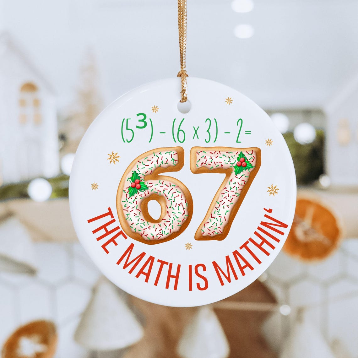 6 7 Math Art Six Seven Math Christmas Ornament,custom 6 7 Funny Keepsake for Math ...