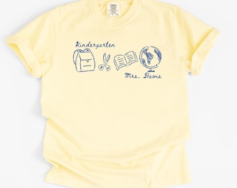 Chemise d'enseignant de maternelle, t-shirt de l'équipe de maternelle assorti personnalisé, cadeau de rentrée des classes, appréciation de l'enseignant, éducateur du primaire