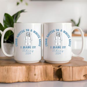 White Coat Ceremony Custom Mug, Future Doctor Gift, Medical Student Cup, Match Day Gift, Graduation Mug, Med School Gift, Nurse, Dentist, PA