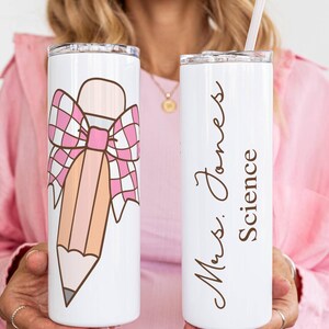 Personalized Teacher Tumbler, 20oz Teacher Cup, Teacher Gift, Teacher Appreciation, Custom Name Tumbler, End of Year, Back to School Gift