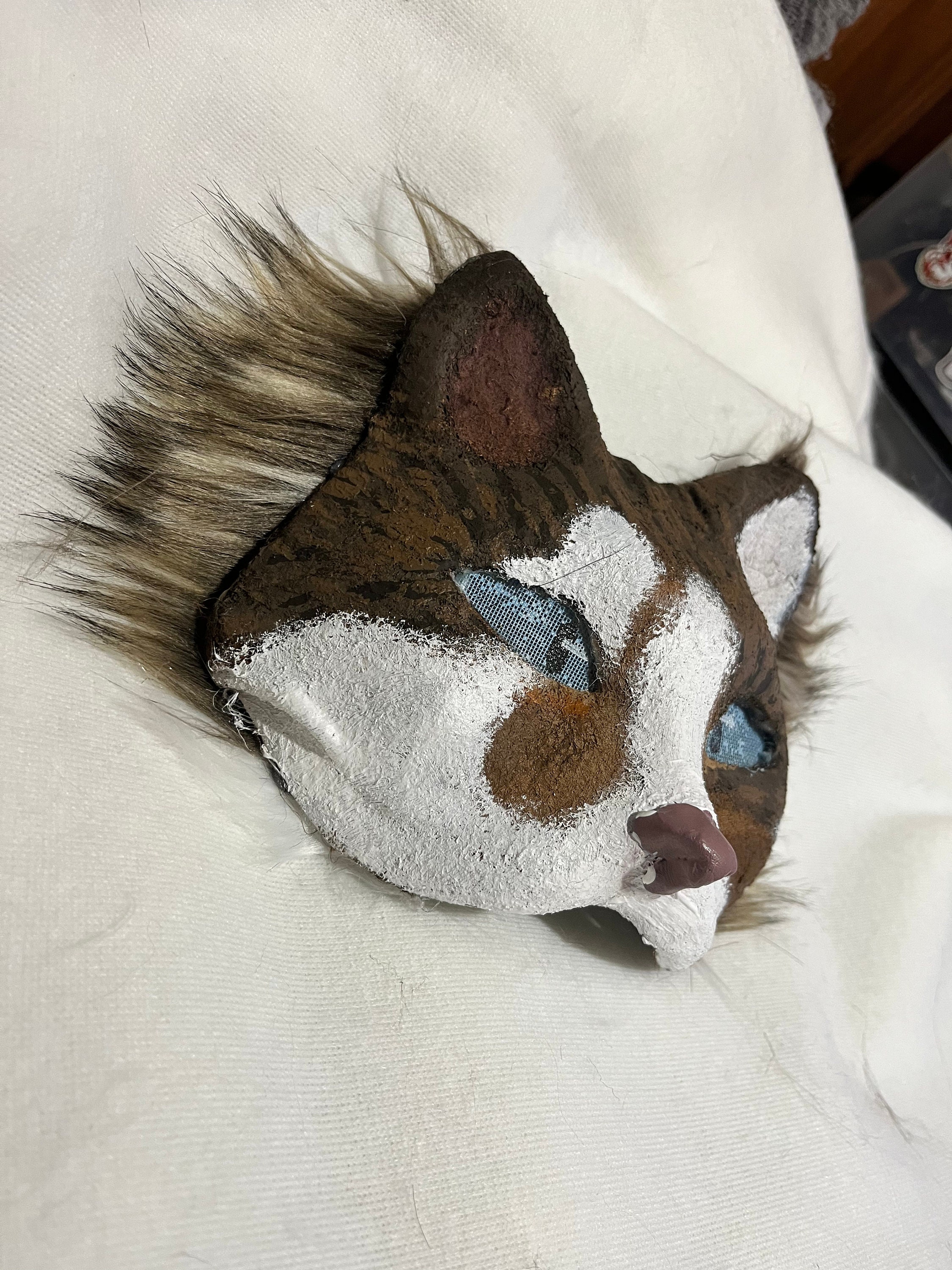 Fluffy Tabby Cat Therian Mask