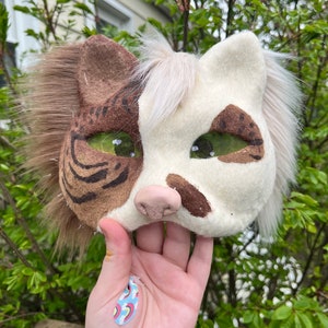 Fluffy Brown Tabby Therian Mask