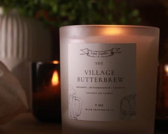 Village Butterbrew Candle – Cozy Butterscotch & Vanilla – Bookish Tavern Candle – Butterbeer Gift – Lumie Haus