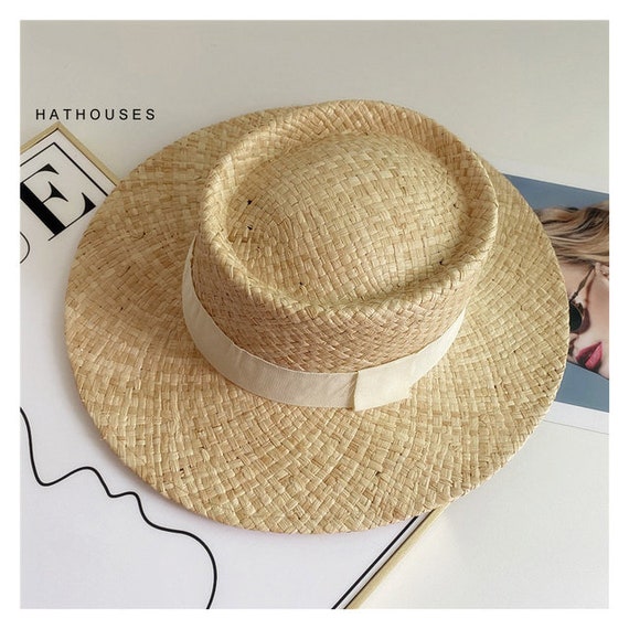 Summer Natural Raffia Straw Hat Large Wide Brim Sun Hats for Women
