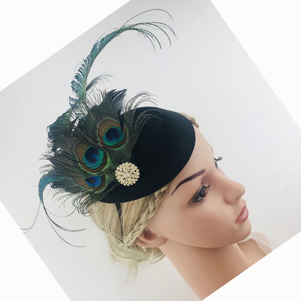 Elegante Feder Fascinators Hut Derby Hut Dekoration Kopfbedeckung