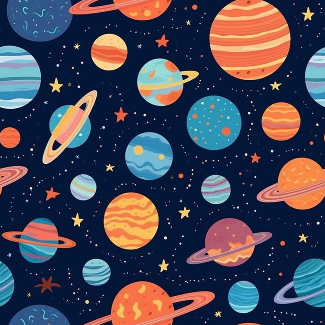 Planet, Moon and Star Pattern - Etsy