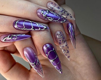 Nails Design Aura Purple