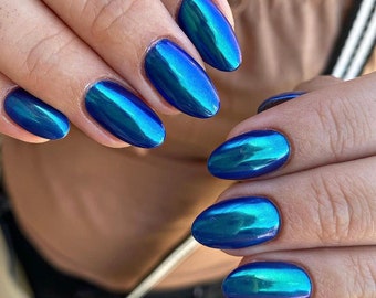 Blue Nails Chrome
