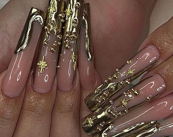 Gold Nails | Press On | Nails Art