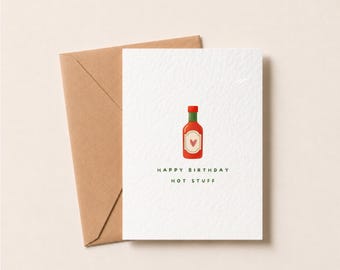 Spicy birthday Card | Hot Sauce Greeting Card