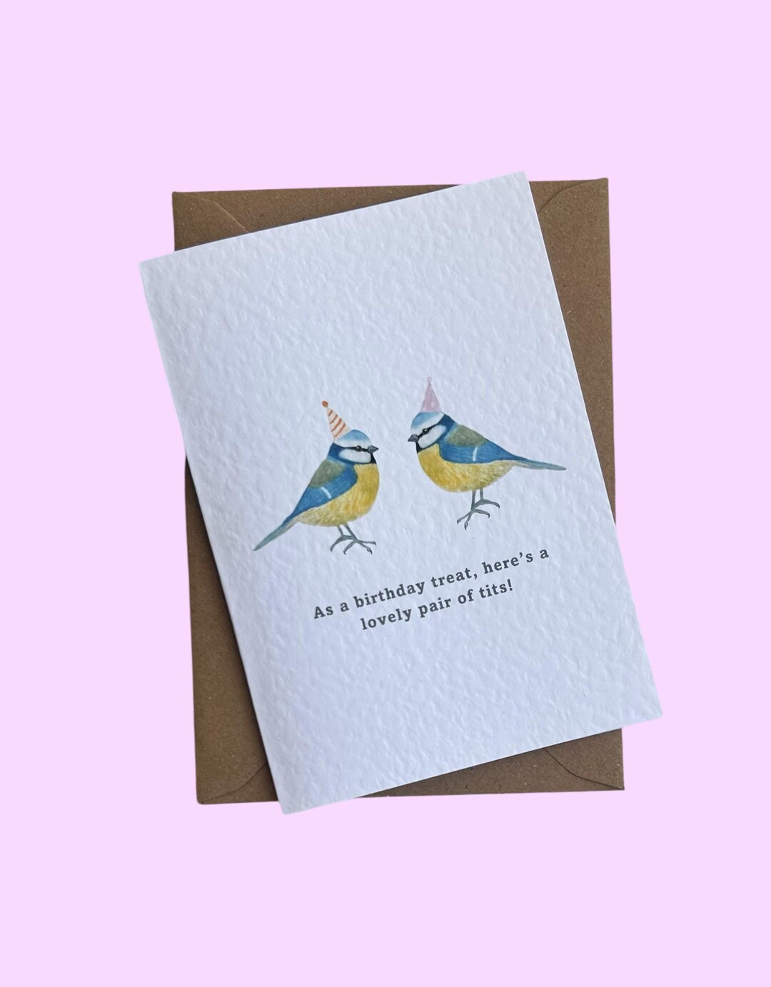 Blue Tits Birthday Card: Hand-painted Bird Art - Etsy UK