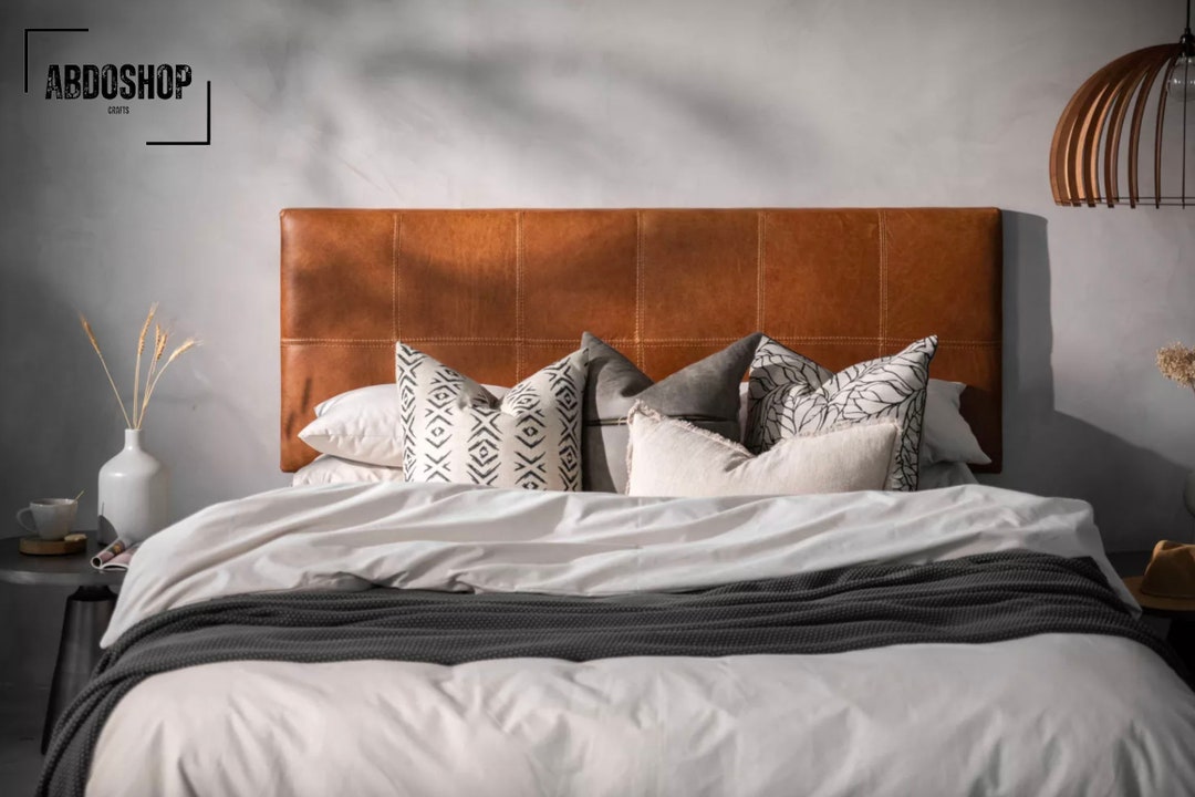 Genuine Leather Headboard , Headboard ,queen Size Headboard, Wall Hang Headboard, Hanging
