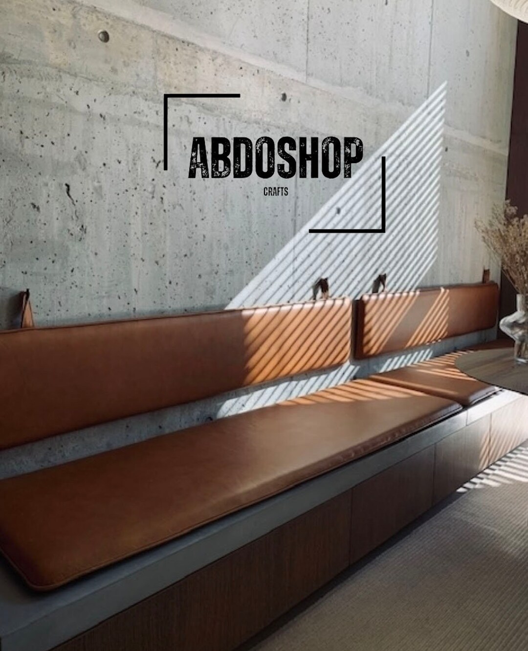 Stuffed Leather Bench Cushion Leather Seat Cushion With Wall Hanging