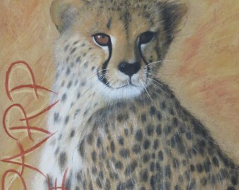 Guépard au pastel sec