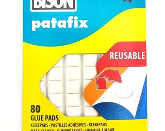 Bison Patafix Strong Adhesive Pads Glue Pads (Pack of 80) Household Adhesive Pads Reliable Easy to Use Removable Fixing Solution Pictures