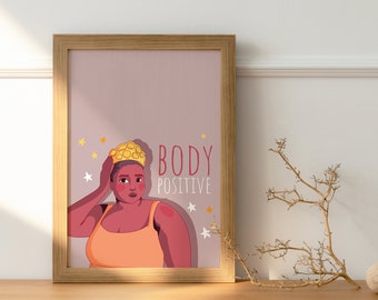 Body Positive Line Art, Female Figure Art Print, Minimalist Wall Art, Printable Wall Art, DIGITAL DOWNLOAD, Digital Art Print, Line Drawing
