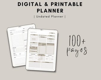 Complete Life Planner | Undated 8.5 x 11 Printable PDF | Daily, Weekly, Monthly & Wellness Pages | Self-Care, Budget, Meal and Habit Tracker