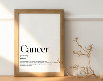 Cancer Zodiac Print, Cancer Zodiac Poster Print, Cancer Zodiac Gifts, Zodiac Wall Art Printable, Cancer Astrology, Zodiac Wall Art