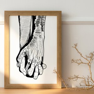Holding hands line art print. Line sketch. Line drawing poster. Hands line art. Minimalist wall art. Home decor. Couple hands Printable