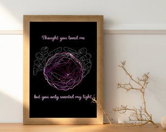 My Own Light | Word Art | Quote Art| Digital Print | Line Art | Positive Affirmations